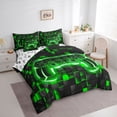 thumbnail image 3 of Castle Fairy Hexagon Video Game Twin Bedding Sets,Geometric Grid Bedding Comforter Set, 3 of 8