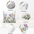 thumbnail image 5 of Decorative Throw Pillow Covers 20x20 Inch Set of 2 Watercolor Tulip Home Decor Pillow Cases for Couch, Flower Floral Cushion Case for Living Room Bedroom Bed Car Chair, 5 of 9
