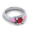 thumbnail image 3 of 2.50 Carat Stylish Round Cut Red Ruby & Pink Sapphire Gemstone Anniversary Ring for Ladies Solid 14K White Gold Size 7 by Diamond-Capitals, 3 of 8
