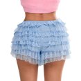 thumbnail image 2 of Gupgi Women Lace Bloomers Ruffle Shorts Sweet Layered Pettipants Elastic Short Pants, 2 of 9