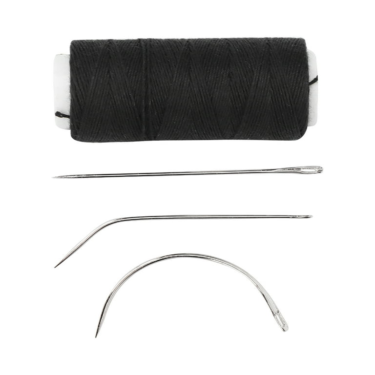 Needle and Thread kit for Sewing Hair，Curved Needles Sewing(Black) ，Leather  Sewing Waxed Thread with Hand Sewing Needles Used for Repairing Sofa