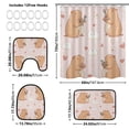 thumbnail image 4 of 4-Piece Bathroom Set with Waterproof Shower Curtain with Non-Slip Bath Mat, U-Shaped Mat & Toilet Lid Cover Adorable Capybaras in Love, 4 of 8