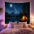 thumbnail image 2 of Mountain Camping Under Starry Night Sky, Peaceful Celestial Style for Nature Lovers Nature-Inspired Decor, Housewarming Gift Tapestry Wall Hanging for Bedroom, Living Room and Dorm, 2 of 7