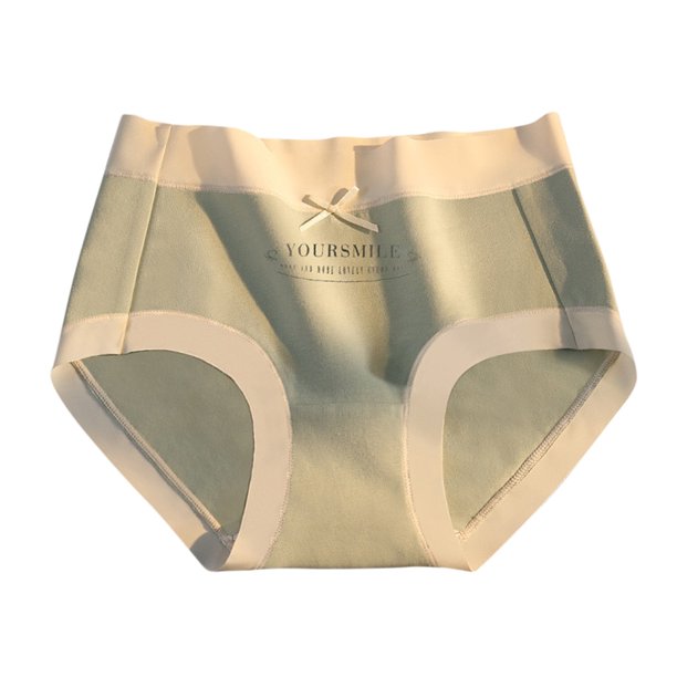 Ropa interior mujer Gibobby algodón Cintura media abdomen deportes sexy transpirables levantan nalgas bragas breves puras Verde M