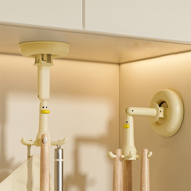 Gancho de ventosa multifuncional de 6 garras | Soporte de pared giratorio de 360° | Adhesivo no destructivo para cocina, baño y almacenamiento | Diseño de plástico amarillo o blanco