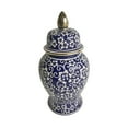 thumbnail image 1 of 14" TEMPLE JAR W/ JASMINE FLOWER, BLUE & WHITE, 1 of 1