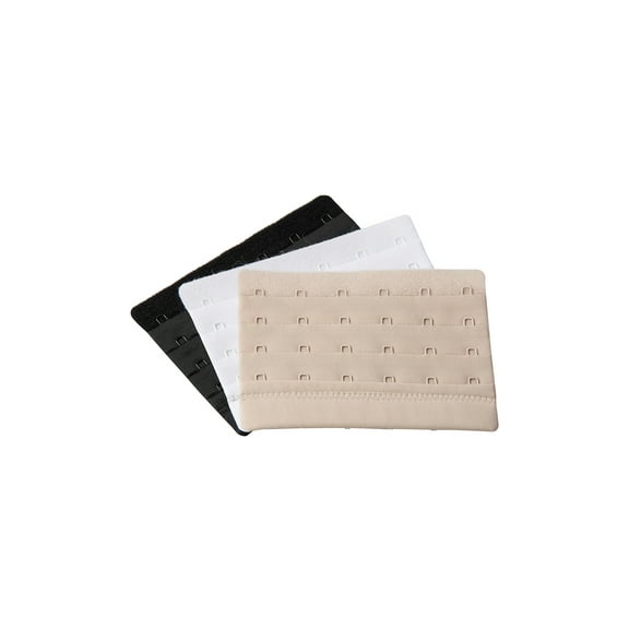 Leonisa Basics 3-Pack Adjustable Bra Extenders: 6-Row 4-Level for Women - Size Unique