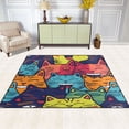 thumbnail image 3 of Happy Faces Cats Area Rug Washable 80 x 58 Floor Carpet Mat Non Slip for Bedroom Living Room Home Decor, 3 of 7
