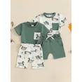 thumbnail image 3 of BemeyourBBs Toddler Baby Boy Girl Duck Outfit Short Sleeve Mallard Duck Goose T-shirt With Shorts Set Pockets Cute Infant Summer Clothes, 3 of 9