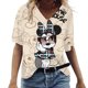 thumbnail image 4 of Nuevas camisetas para mujer, camisetas con estampado de Mickey Mouse de Disney, camisetas de moda con patrón simple para mujer, ropa de calle informal de verano para mujer, 4 of 4