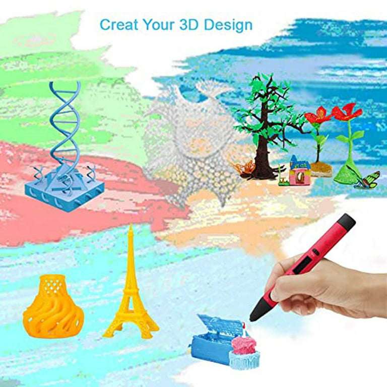 MYNT3D Super 3D Pen with 10-Color ABS Filament Refills - Create 3D Art