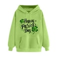 thumbnail image 3 of VBTAPA St Patricks Day Hoodies for Women Cute Shamrock Graphic Hooded Sweatshirts Drawstring Long Sleeve Irish Hoody Tops with Pocket Deals of Today Green S, 3 of 6
