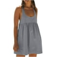 thumbnail image 2 of Sentmoon Robes Décontractées pour Femmes Coupe Ample Sans Manches Col Ras du Cou 2026 Robes d'Été pour Invitées de Mariage Couleur Unie avec Poches Robe Tunique à Bretelles Spaghetti Gris Agréable m, 2 of 8