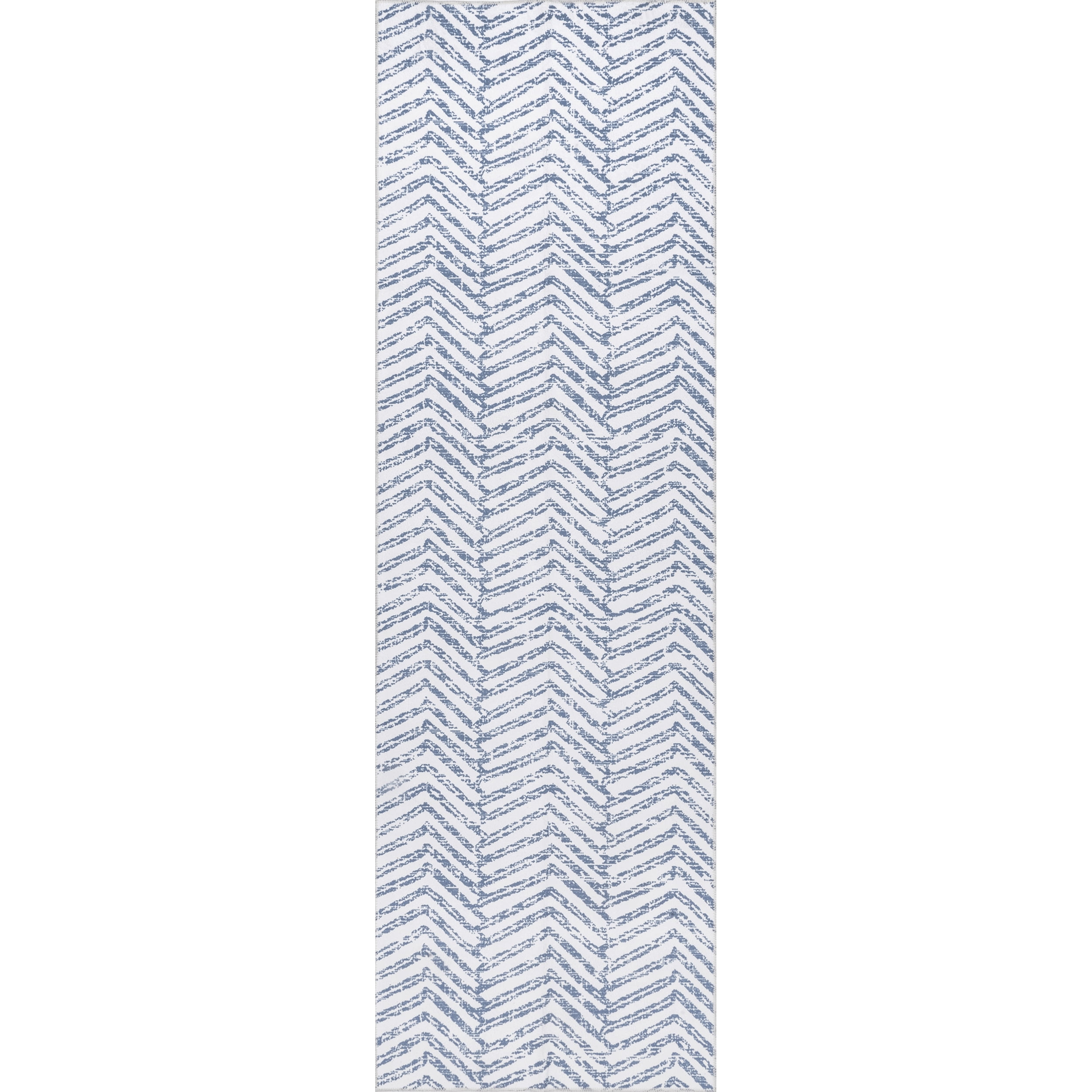 nuLOOM Rosanne Machine Washable Geometric Runner Rug, 2' 6" x 8', Blue