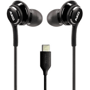 OEM UrbanX 2021 Stereo Headphones for LG Wing 5G Braided Cable - Designed by AKG - with Microphone (Black) USB-C Connector (US Version with Warranty)