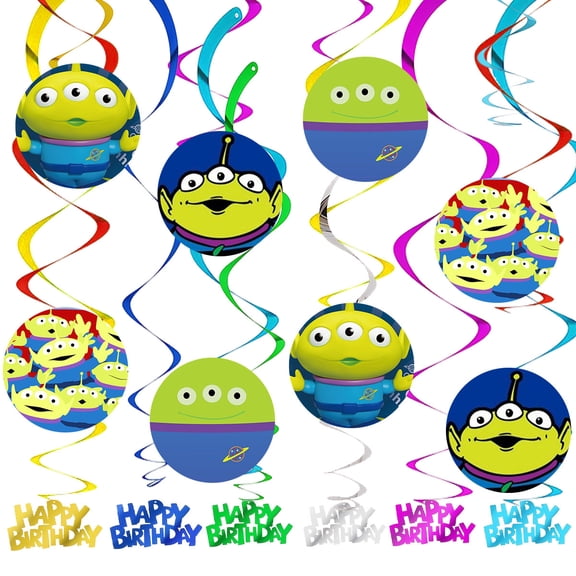 Party Decorations Pizza Planet Aliens Hanging Decor Honeycomb Swirls Lanterns Pompoms Supplies Fans