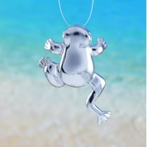 Beautiful Hawaiian Frog Necklace, Sterling Silver Leaping Frog Pendant, N6122 Birthday Valentine Wife Mom Gift, Unique Island Jewelry