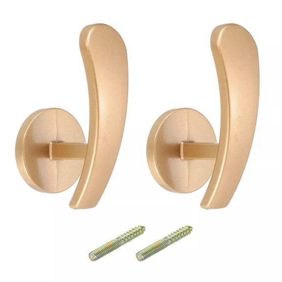 2Pcs Aluminum Alloy Wall Mounted Curtain Holdback Drapery Holder Hook, Gold