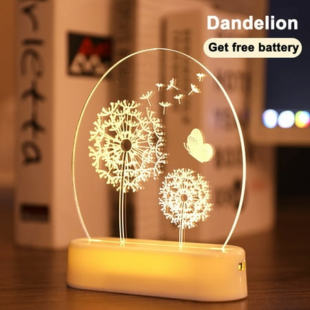 

GiliGiliso Decorative Light Room Decoration Light 3D Ornaments Battery Night Light