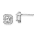 thumbnail image 2 of Sterling Silver Rhodium-Plated Cubic Zirconia Post Stud Earrings, 2 of 4