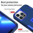 thumbnail image 4 of Xhy iPhone 12 Pro Max Case with Screen Protector Tempered Glass, Military Grade Case with Magnetic Car Mount, Hybrid Hard Case, 6.7 inch Cover for Men Women, Dark blue & Blue, 4 of 6