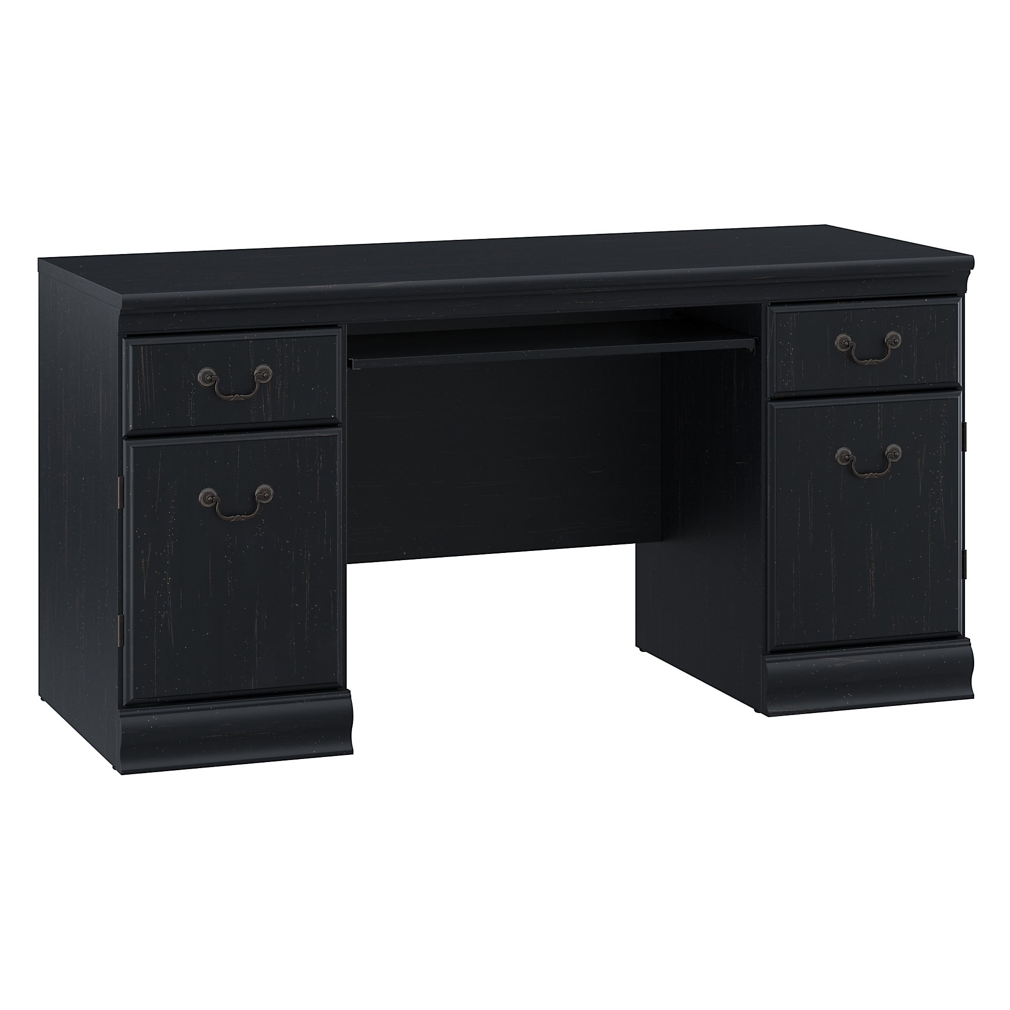 black credenza desk