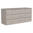 thumbnail image 1 of FM FURNITURE Seul 6-Drawer Engineered Wood Double Dresser in Light Gray/White, 1 of 9