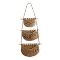 thumbnail image 2 of Hanging Fruit Baskets Macrame Hanging Basket Bohemian Decor Indoor Plant Holder Storage Basket for Organizing Potato Kitchen Brown, 2 of 8