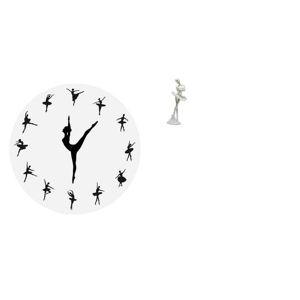 Reloj de pared,Reloj de pared con bailarina,reloj decorativo colgante.,Figura de escritorio,Estatua de bailarina de ballet,adorno de escritorio,decoración del hogar,Estatua de bailarina