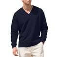 thumbnail image 2 of pstuiky camisas de manga larga para hombre, Blusa/camiseta de punto de manga larga con cuello en V, informal y moderna, para hombre. salir tops m, 2 of 5