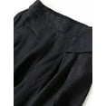thumbnail image 3 of Women' s Culottes Linen Blend Wide Leg Pants Casual Capri Pants Cropped Pants Elastic Waist Palazzo, 3 of 6