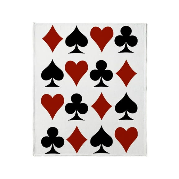 CafePress - Playing Card Symbols Throw Blanket - Soft Fleece Throw Blanket, 50"x60" for All Ages