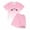 Pink, variant on Djtdsds Gradient Letter Print Two Piece Outfit for Boys Girls Kids Casual Summer Wear Size:11-12 Years