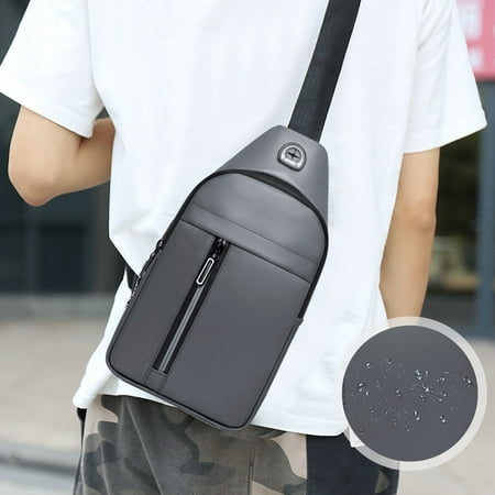 Discount Bonanza  Small Sling Bag Crossbody Chest Shoulder Water T Sling Purse Strap Travel Bag For Men Women Boys With Earphone Hole  2024 Cyber_Monday Deals and Black_Friday Deals