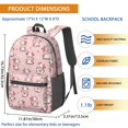 thumbnail image 3 of Cow and Flower Pink Pattern 17" Waterproof Oxford School Backpacks for Teens, S-Shape Padded Straps, for School, Travel, Hiking, Camping, 3 of 5