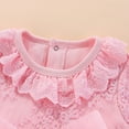 thumbnail image 6 of WOYY Newborn Girl's Bow Tulle Dress Ruffle Long Sleeve Birthday Party Princess Dress Hat, 6 of 9