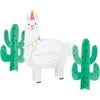 Party Central Pack of 6 White and Green Llama Party Centerpieces 10"