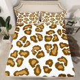 thumbnail image 2 of Manfei Brown Leopard Print Twin Sheet Sets for Girls, Cheetah Print Twin Fitted Sheet, Cartoon Animal Theme Flat Sheet, Super Cozy Room Decor 3-Piece, 2 of 7
