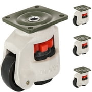 VEVOR Leveling Casters Set of 4, 2" - Self Leveling Casters Heavy Duty, 1650 Lbs Per Set - Machine Casters Plate, 360 Degree Swivel - for Industry Equipment, Workbench, Shelves