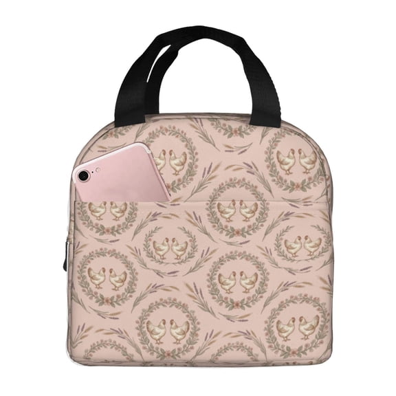 Chicken Lunch Box Insulated Lunch Bag, Reusable High Capacity Thermal Tote, Leakproof Cooler Bag For Women Men, Work Travel Picnic