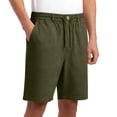 thumbnail image 3 of Yievot Men's Cotton Casual Shorts 7 Inch Elastic Waist Drawstring Summer Beach Shorts with Pockets, 3 of 8