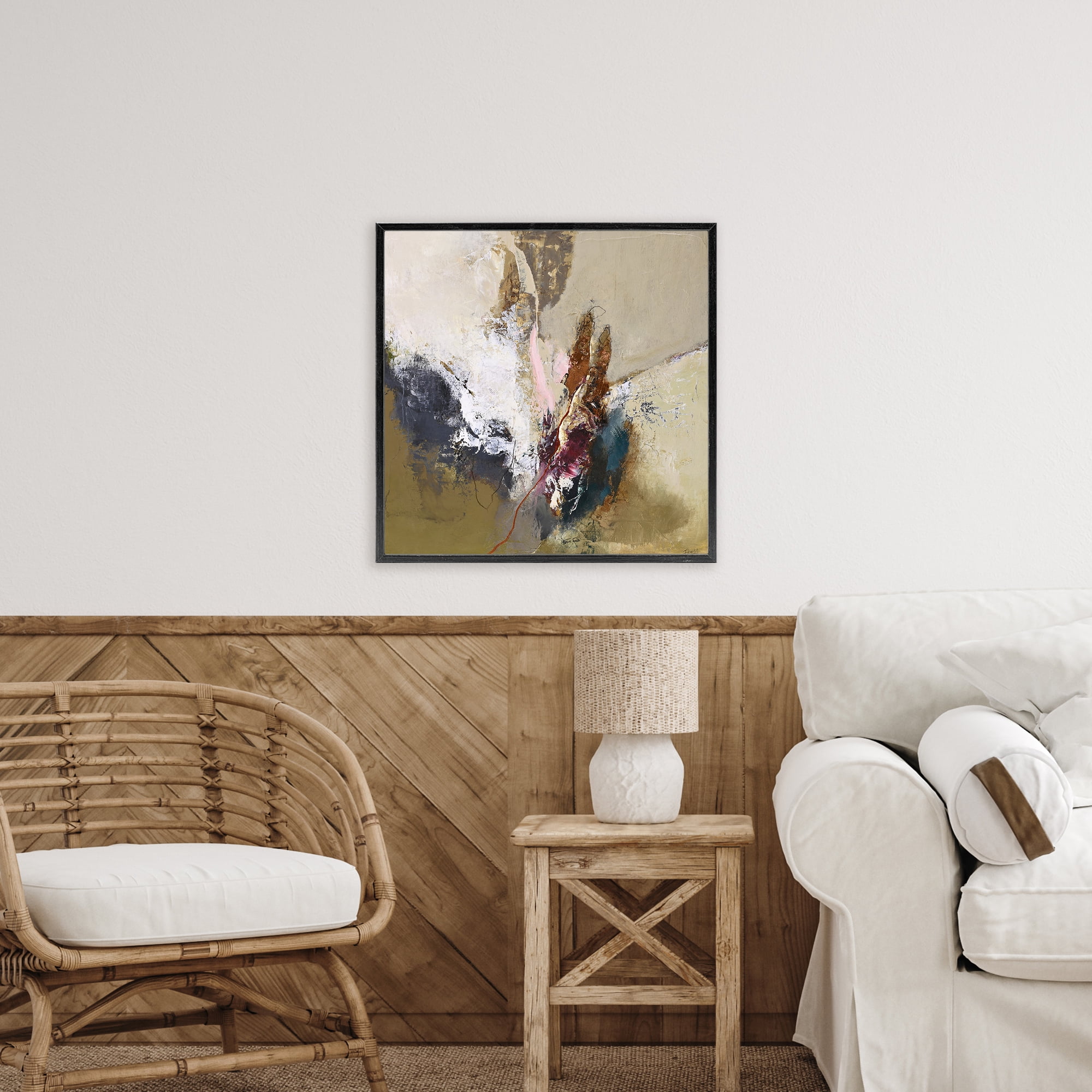 Earthy Mood Composition Black Framed Giclee Art, design by Design Fabrikken