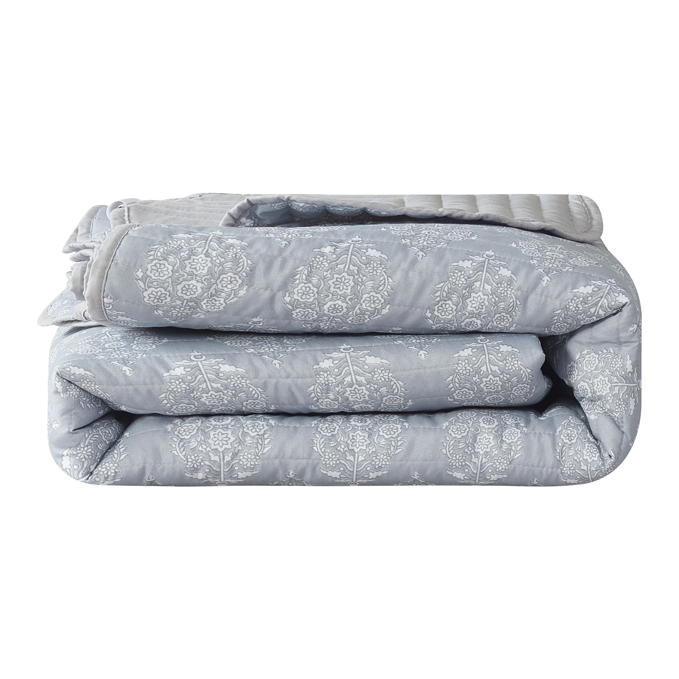 Mainstays Gray Paisley 2-Piece Quilt Set, T/TXL