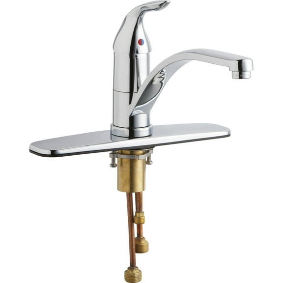 Chicago Faucets 431-ABCP Single Lever Hot and Cold Water Mixing Sink Faucet , Po