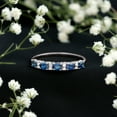 thumbnail image 4 of Rosec Jewels Blue Sapphire Half Eternity Wedding Ring for Women - Natural Blue Sapphire Diamond Ring - with Jewelry Box, 10K White Gold, US 6.50, 4 of 9