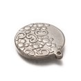 thumbnail image 3 of 100 pc Non-Tarnish 304 Stainless Steel Pendants Flat Round with Flower Stainless Steel color 27.5x24x3mm Hole: 1.5mm, 3 of 3