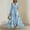 Light Blue, variant on Women's Elegant Pleated Maxi Dress - Sexy V Neck Sleeveless Ink Floral Print High Waist A-Line Flowy Party Dress
