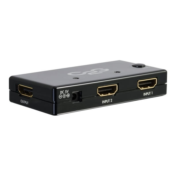 C2G HDMI Interrupteur 2 Ports - Interrupteur Automatique - Interrupteur Vidéo/audio - 2 x HDMI - Bureau