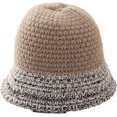 thumbnail image 6 of CoCopeaunts Bucket Hat for Women Fashion Stitching Knitted Fisherman Hat Winter Warm Woolen Basin Hat Outdoor Travel Vacation, 6 of 8