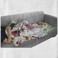thumbnail image 6 of Shabby Flora Soft Flannel Fleece Throw Blanket, Watercolor Hand Painting Image of Flowers Buds Leaves Butterfly Ladybug Art, Cozy Plush for Indoor and Outdoor Use, 70" x 90", Multicolor, by Ambesonne, 6 of 6